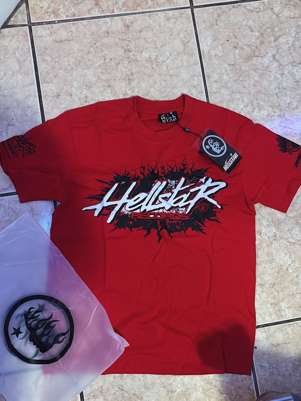 Hellstar Records Red Graphic Short-Sleeve Tee